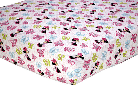 Disney Minnie Simply Adorable Butterfly Charm Crib Sheet