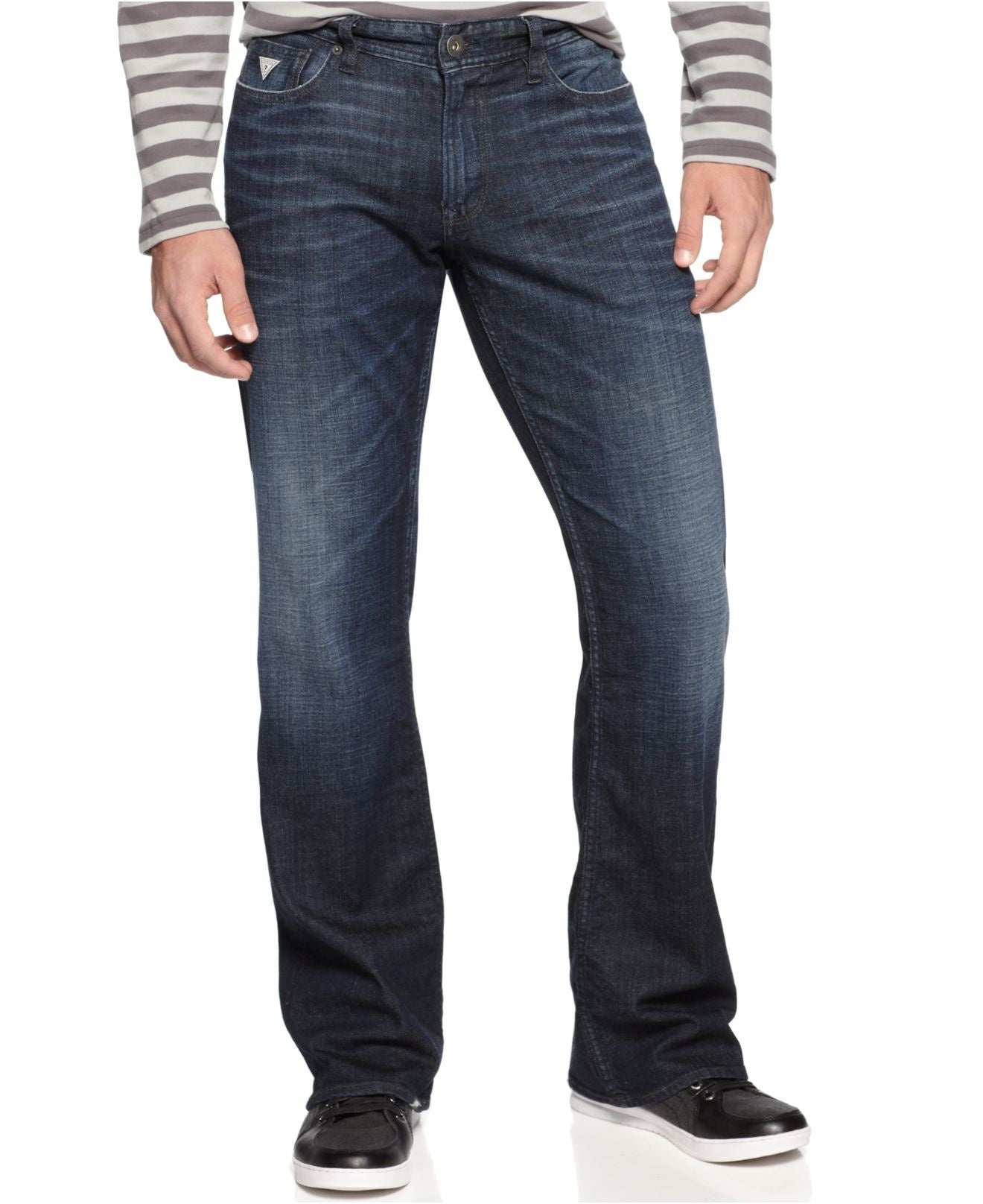 Guess Men Falcon Slim Fit/Boot Elm Wash Jeans-SHG
