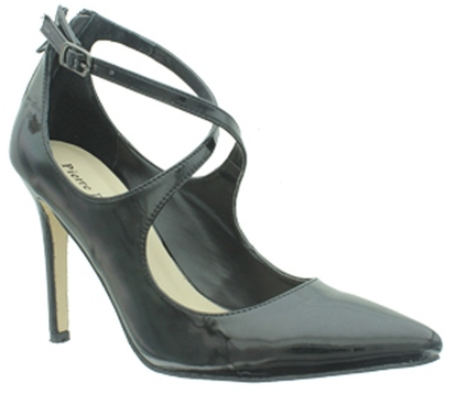 Pierre Dumas Cherry-6 Women Pointy Toe Ankle Strap High Heel Shoe Black-SHG