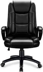 Home Office Chair, Big and Tall Chair 8 Hours Heavy Duty Design, Ergonomic High Back Cushion Lumbar Back Support, Computer Desk Chair, Adjustable Executive Leather Chair with Arms (Black)