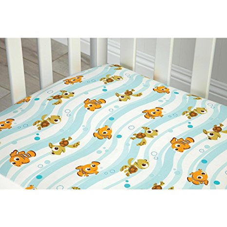 Disney Baby Finding Nemo Reef Fitted Crib Sheet, 28"*52"