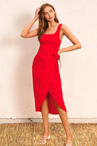 Women's Sleeveless Dresses -Red