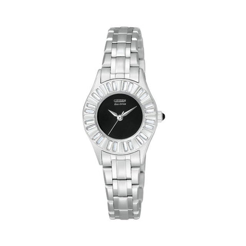 Citizen EW5370-51E-Women Eco-Drive Swarovski Crystals Black Dial Watch-GL