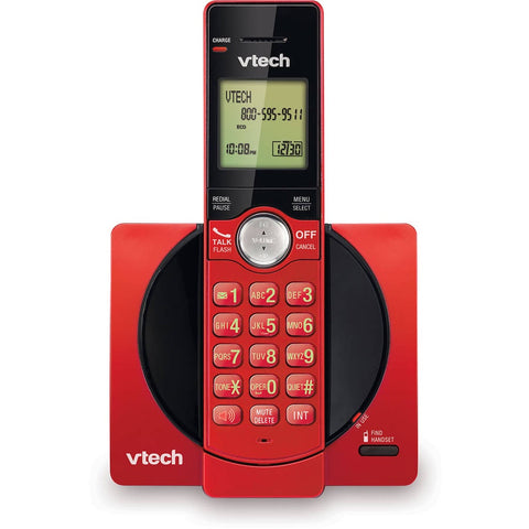 VTech DECT 6.0 Expandable Cordless Phone with Caller ID and Handset Speakerphone Red