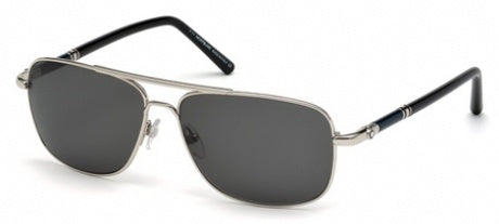 Mont Blanc 508S-16A-Unisex Sunglass Smoke Shiny Palladium-GL