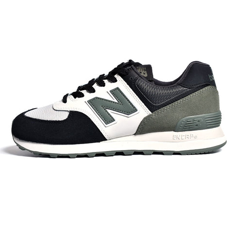 New Balance ML574JHU Men Classic Traditionnels Athletic Sneaker Gray/White/Green-SHW