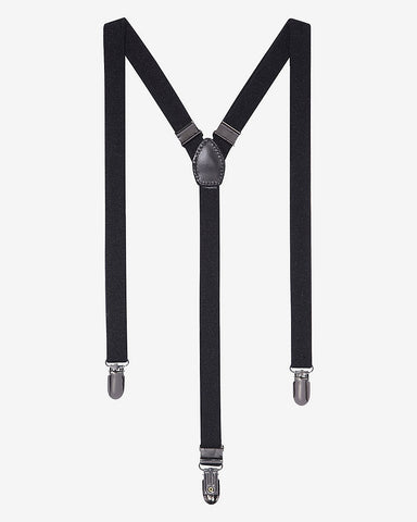 Express 04541919 Unisex Solid Skinny Suspenders Black-MT