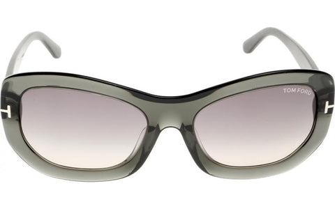 Tom Ford Amy FT382 20B-Unisex Rectangular Sunglass Crystal Grey/Smoke Gradient-GL