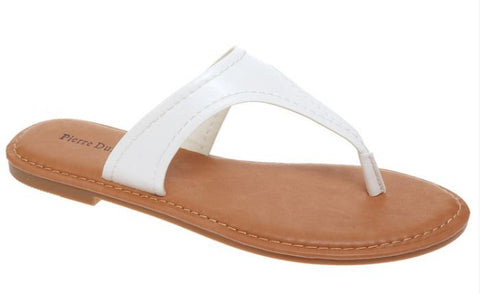 Pierre Dumas Azul-22 Women Slip on T-Strap Slipper White