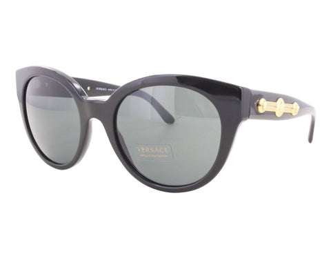 Versace 4294 GB1/87 Women Sunglass Cat Eye Black/Gold/Grey-GL