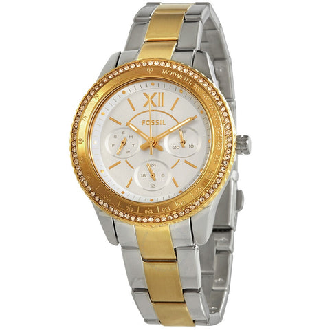 Fossil Stella Sport Chronograph Quartz Silver Dial Ladies Watch ES5107