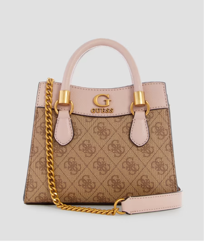 Guess Nell Logo Mini Satchel-Latte logo/Rosewoo SB873576