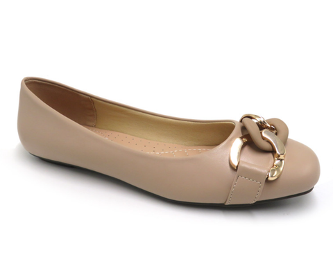 Pierre Dumas Moni -69 Women Slip On Ballet Flats- Nude