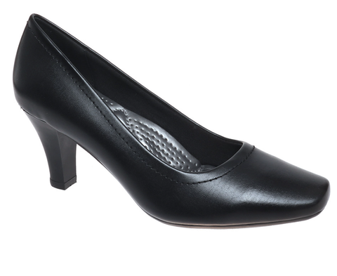 Pierre Dumas  Simone-1 Women Slip On Round Toe Fudge Heel Shoe Black