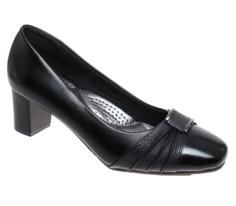 Pierre Dumas  Veronica 3  Small Heel Curved Front Shoe-Black