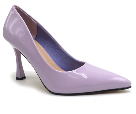 Pierre Dumas Sleek-1  Women Slip On Round Toe Heel Shoe -Purple