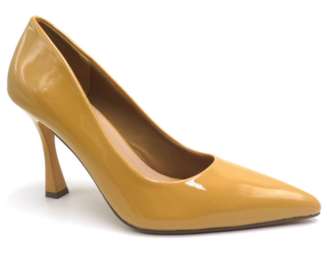 Pierre Dumas Sleek-1 Women Slip On Round Toe Heel Shoe -Camel