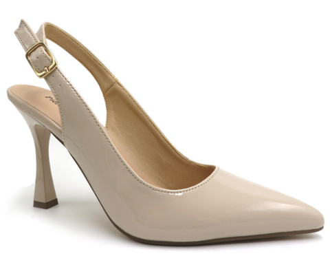 Pierre Dumas Sleek-2 Women Slip On Round Toe Heel Shoe -Nude