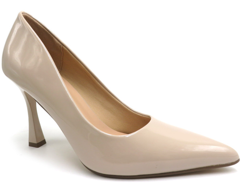 Pierre Dumas Sleek-1 Women Slip On Round Toe Heel Shoe -Nude