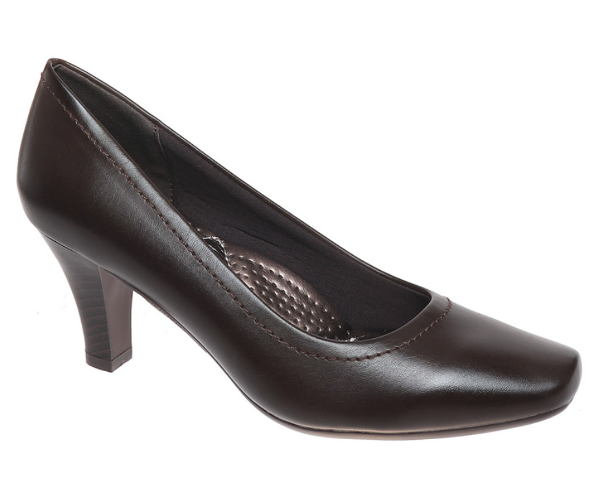 Pierre Dumas Simone-1 Women Slip On Round Toe Fudge Heel Shoe Brown