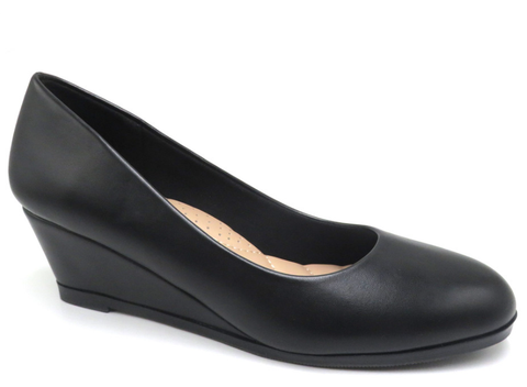 Pierre Dumas Eli 3 Women Wedge Heel Whole Shoe Round Toe-Black