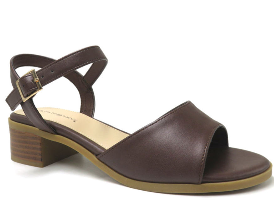 Pierre Dumas Sabra-5 Women Open Toe Ankle Strap Small Wedge Sandal Brown