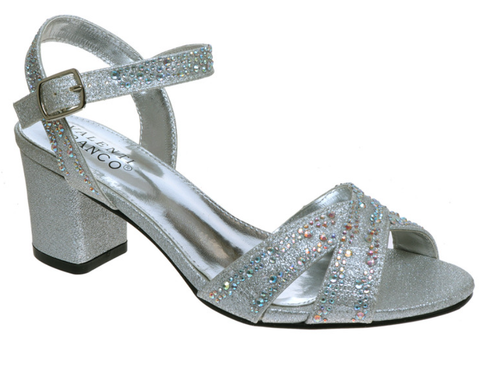 Valenti Franco Woman Leona-6 open mouth Ankle Strap Wedge Shoe-Silver