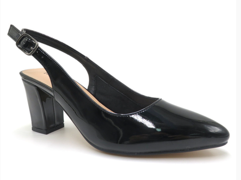 Pierre Dumas Olympia 2 Pointed Toe Ankle Strap Woman Shoe-Black