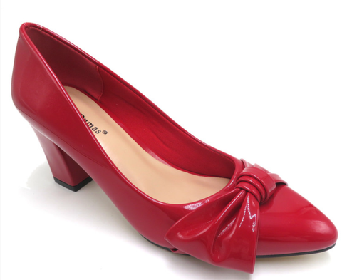Pierre Dumas Olympia 8 Pointed Toe Ankle Strap Woman Shoe-Red