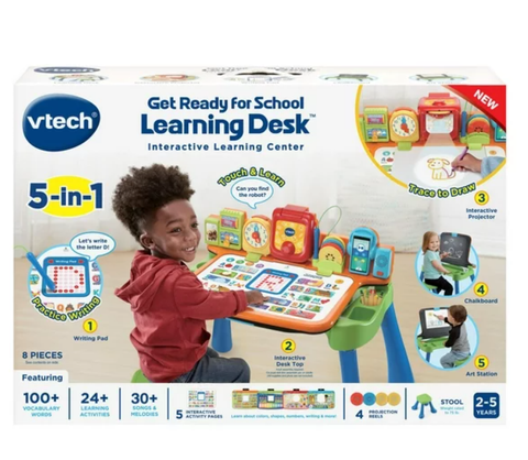 VTech Get Ready for School Learning Desk - Walmart Exclusive - English Version, Ages 2-5 Years, 2 to 5 Years