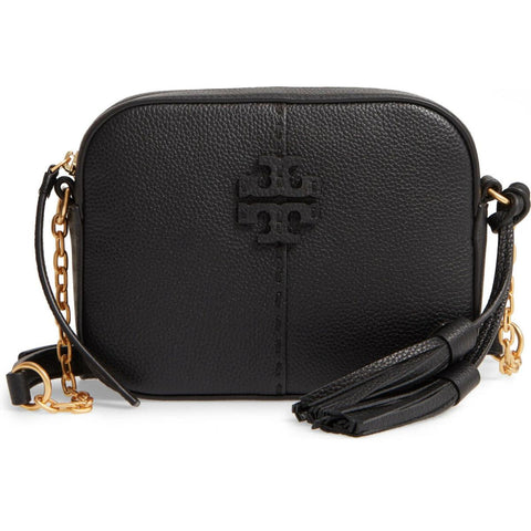 Tory Burch Mcgraw Leather Camera Bag Crossbody Bag Black