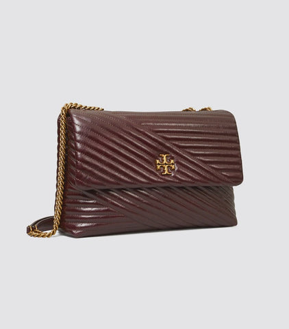 Tory Burch 84198 Kira Chevron Glazed Convertible  Shoulder Bag Fig