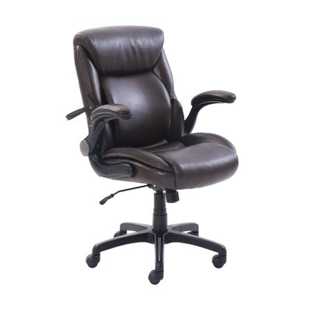 Serta Leather Air Lumbar Manager Office Chair Brown