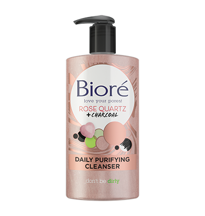 Biore  Rose Quartz + Charcoal Daily Purifying  Cleanser 6.77 oz