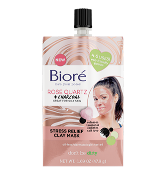 Biore Rose Quartz + Charcoal Clay Mask 1.69oz