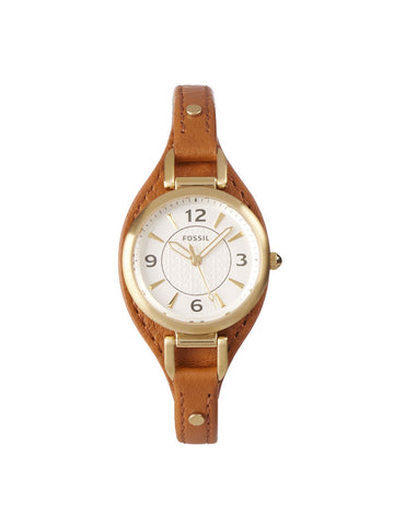 Fossil Women's ES5215 Carlie Mini Quartz Stainless Leather Three-Hand Watch