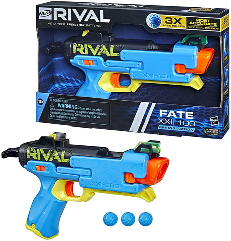 Nerf Rival Fate XXII-100 Blaster Toy Gun with Adjustable Rear Sight