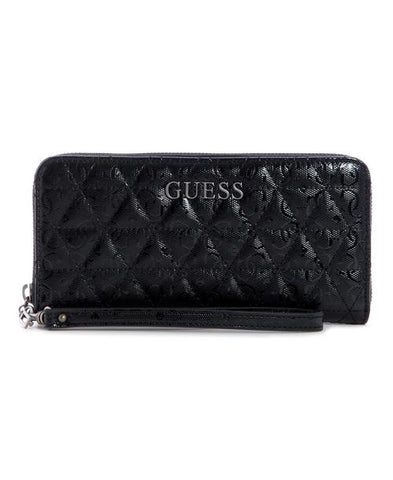 Guess GN837946 Women Wessex Slg Large Zip Around Wallet Black
