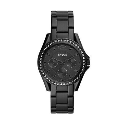 Fossil ES4519 Women Rilry Chronograph Black Dial Watch