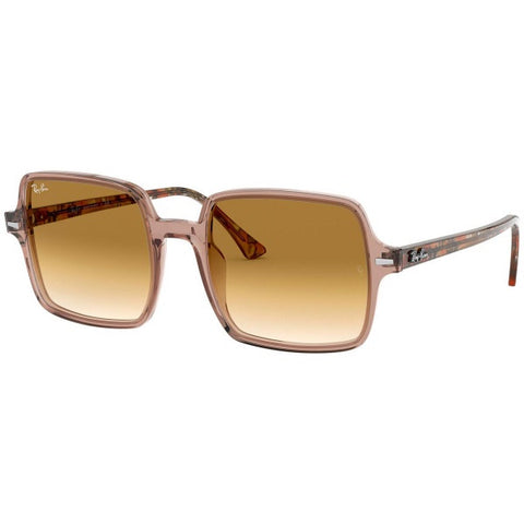 Ray-Ban 0RB1973 12815153 Women Square II Transparent Light Brown Sunglass