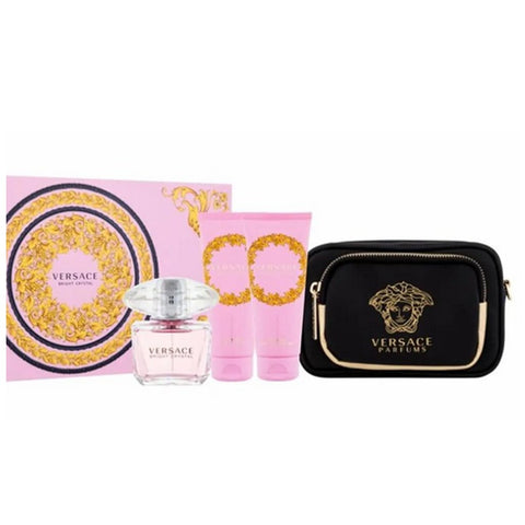 Versace Bright Crystal Eau De Toilette Spray 90ml Set 4 Pieces